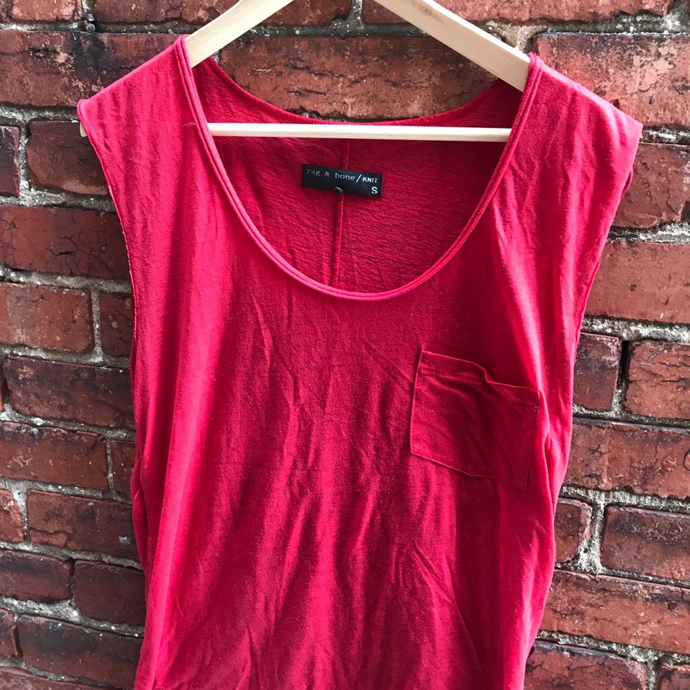 Rag & bone red knit shirt
